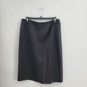 Kasper Petite Vanity Fair Black Satin Suit Straight Pencil Skirt Size 12P